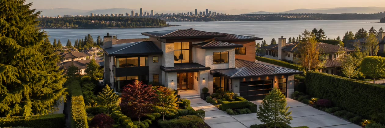 Modern Bellevue-area home overlooking the water